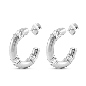 Boucles d'oreilles / puces d&rsquo;oreilles en acier Inox Argent&eacute;