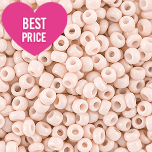 Perles de rocailles 8/0 (3mm) Beige p&ecirc;che