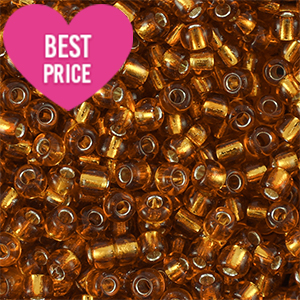 Perles de rocailles 8/0 (3mm) Marron cuivr&eacute; doublure argent&eacute;