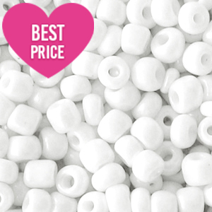 Perles de rocailles 8/0 (3mm) Blanc perle