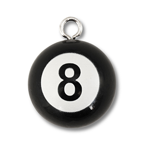 Pendentifs accroche-regard boule de billard 8 Noir-blanc