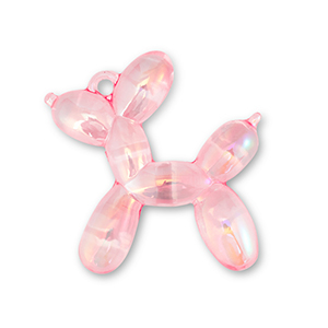Pendentifs accroche-regard chien ballon Rose-AB coating