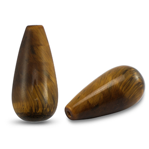 Pierres naturelles perles &OElig;il de tigre goutte Marron dor&eacute;