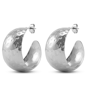 Boucles d'oreilles / puces en acier Inox Argent&eacute;