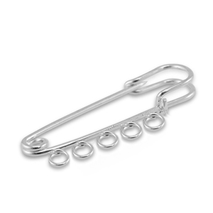 Appr&ecirc;ts en m&eacute;tal &eacute;pingle d&eacute;corative avec 5 anneaux Argent&eacute;