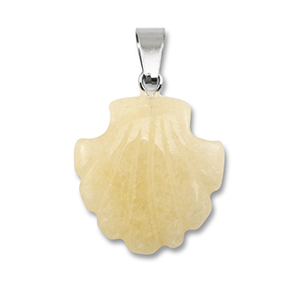 Pierres naturelles pendentifs calc&eacute;doine (quartz) coquille Orange clair