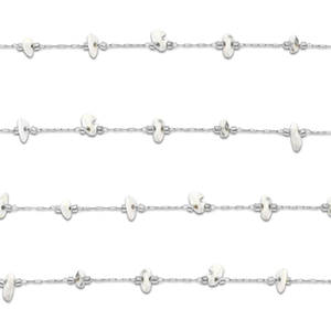 Appr&ecirc;ts en acier inox cha&icirc;ne maille jaseron Howlite irr&eacute;gulier Argent&eacute;-blanc