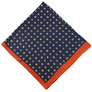 Foulard avec motif &agrave; paillettes Bleu fonc&eacute;-marron cuivre