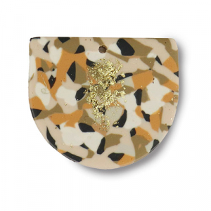 Pendentifs en polym&egrave;re Marron-rose-blanc-dor&eacute;