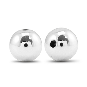 Perles au look m&eacute;tallique rond 14mm Argent&eacute; m&eacute;tallique