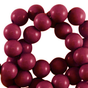 Perles acryliques 6 mm brillant Rouge cerise