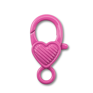 Appr&ecirc;ts color&eacute;s fermoir mousqueton coeur Rose magenta