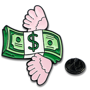 Pins billets avec ailes Vert-rose-blanc