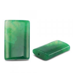 Pierres naturelles perles Agate rectangle craquel&eacute; Transparent vert