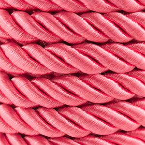 Cordon tendance torsad&eacute; 10mm Rouge clair