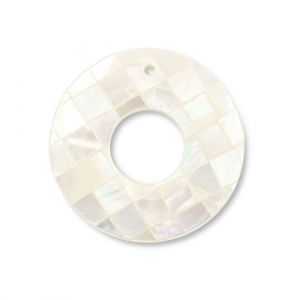 Pendentifs coquillage donut Blanc (couleur naturelle)