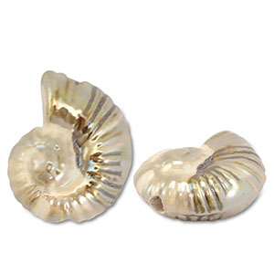 Perles en c&eacute;ramique DQ grecque coquille Beige-marron