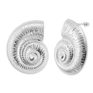 Boucles d'oreilles accroche-regard coquille Argent&eacute;