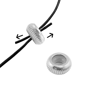 Appr&ecirc;ts en acier Inox perles stoppeur avec motif 7mm Argent&eacute;