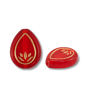 Perles acryliques goutte Rouge-dor&eacute;