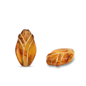 Perles acryliques tulipe Marron cognac-dor&eacute;