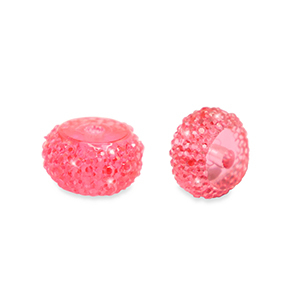 Perles en r&eacute;sine rondelles 10mm Rose corail