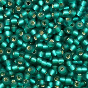 Perles de rocailles Miyuki 8/0 Silverlined Matte Teal Green 8-2425F