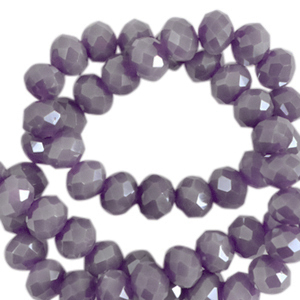 Perles &agrave; facettes 6x4mm disque Heishi Violet africain-pearl shine coating