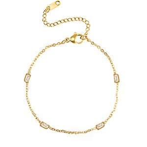 Bracelets en acier Inox cristal Dor&eacute;