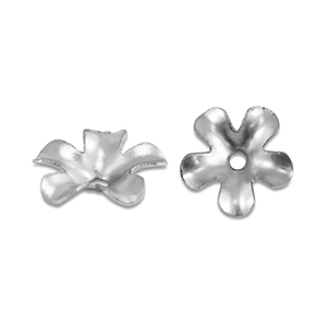 Appr&ecirc;ts en acier Inox coupelle pour perles fleur Argent&eacute;