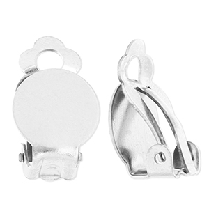 Appr&ecirc;ts en acier Inox boucles d'oreilles clip Argent&eacute;
