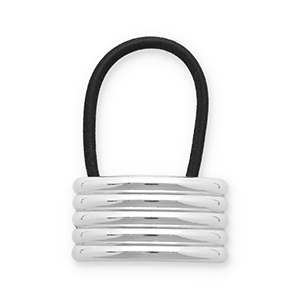 Accessoires pour cheveux &eacute;lastique &agrave; cheveux avec m&eacute;tal Argent&eacute;-noir