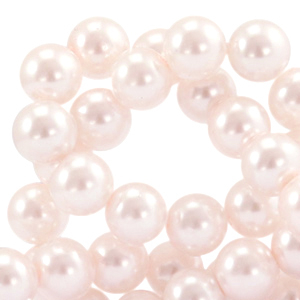 Perles en verre cir&eacute;es 6mm Top Quality Rose clair