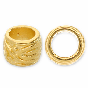 Perles en m&eacute;tal DQ tube Dor&eacute; (sans nickel)