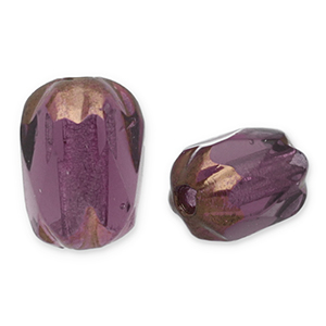 Perles tch&egrave;ques FPB ovale 6x4mm Amethyst-bronze