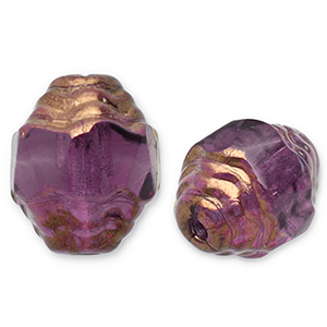 Perles tch&egrave;ques FPB ovale 7x6mm Amethyst-bronze