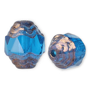 Perles tch&egrave;ques FPB ovale 7x6mm Aqua-bronze