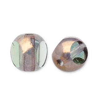 Perles tch&egrave;ques FPB rond 6mm Peridot-bronze