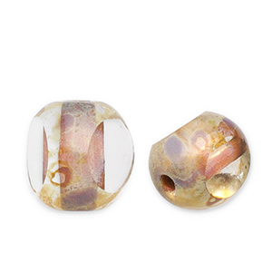 Perles tch&egrave;ques FPB rond 6mm Crystal-dark travertin