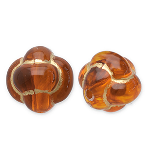 Perles acryliques pomme de touline Marron cognac-dor&eacute;