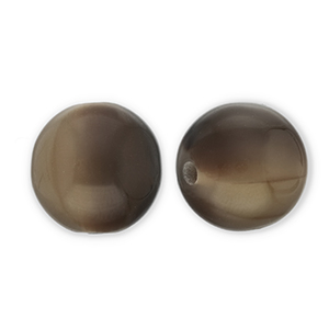Perles en r&eacute;sine 12mm Greige-marron fonc&eacute;