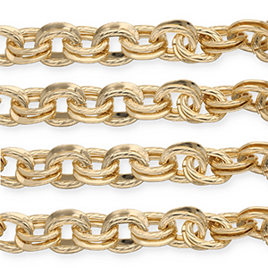 Appr&ecirc;ts en aluminium cha&icirc;ne maille jaseron maille for&ccedil;at double Dor&eacute;