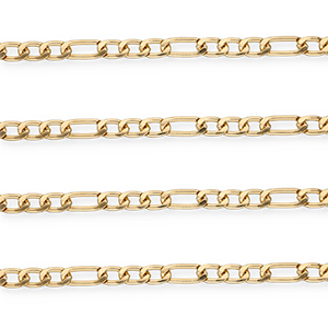 Appr&ecirc;ts en aluminium cha&icirc;ne maille jaseron maille figaro Dor&eacute;