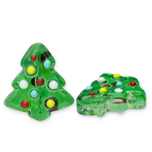 Perles en verre sapin de No&euml;l Vert-multicolore