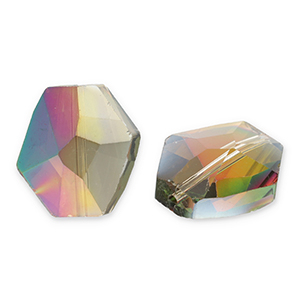 Perles &agrave; facettes Fashion hexagone Argent&eacute;-AB coating