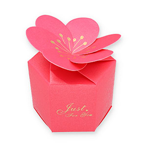 Bo&icirc;te &eacute;crin &agrave; bijoux fleur "Just for you" Rose fuchsia-dor&eacute;