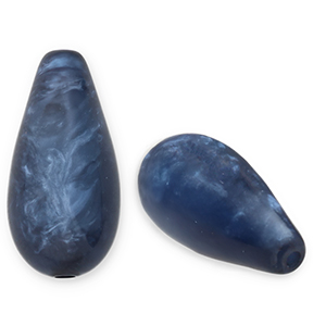 Perles Polaris Elements en forme de goutte Polmo Bleu fonc&eacute;