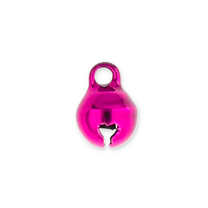 Breloques en m&eacute;tal petites cloches 6mm Fuchsia