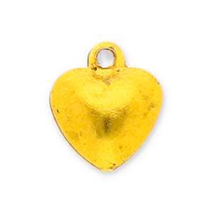 Breloques en m&eacute;tal petites cloches c&oelig;ur Dor&eacute;