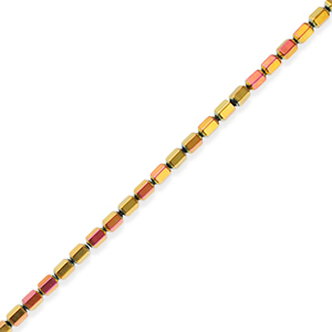 Perles h&eacute;matites Rose-jaune-AB coating